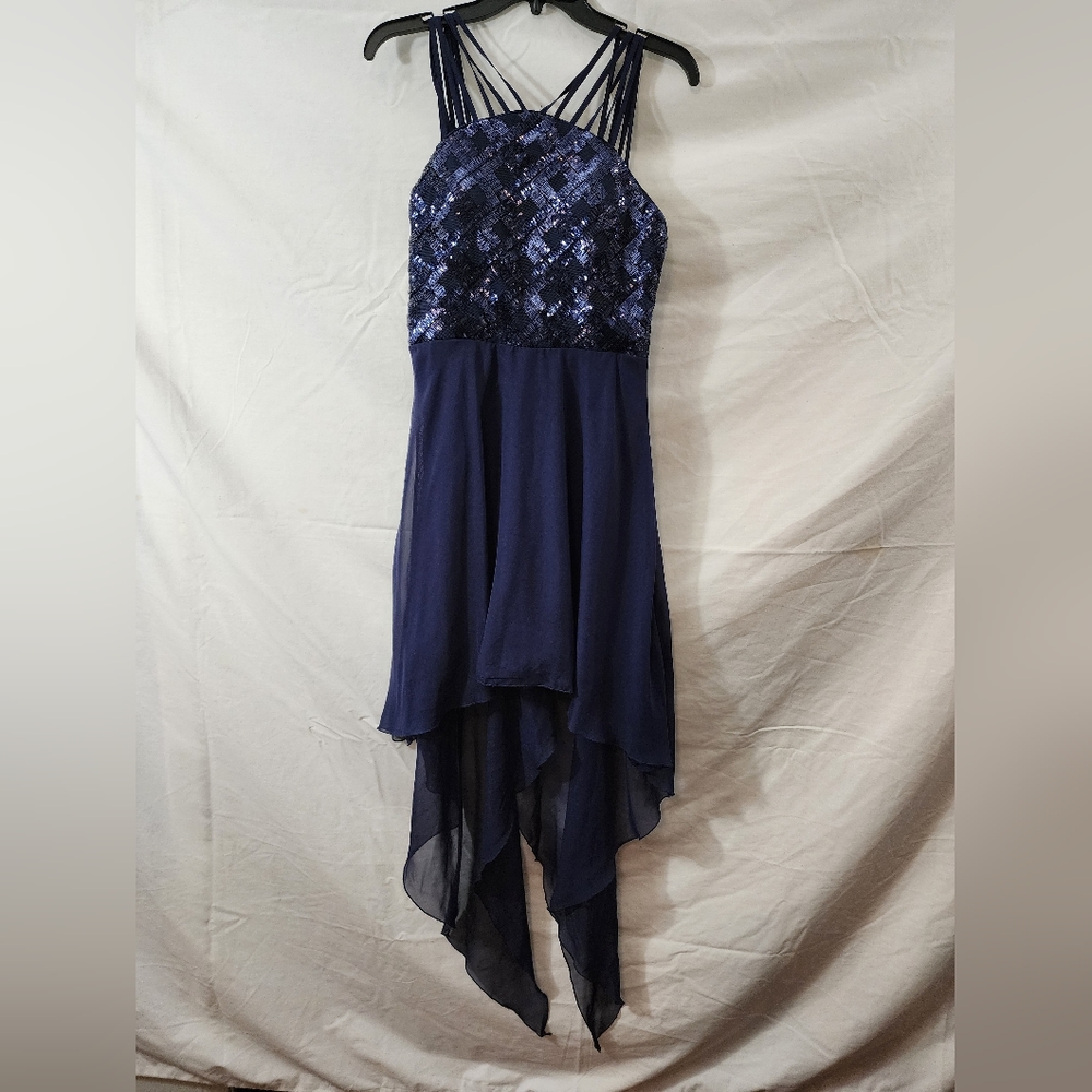 Blue backless party dress